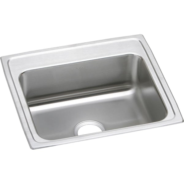 Lustertone Ss 22 X 19.5 X 7.6 Single Bowl Drop-In Sink With Quick-Clip